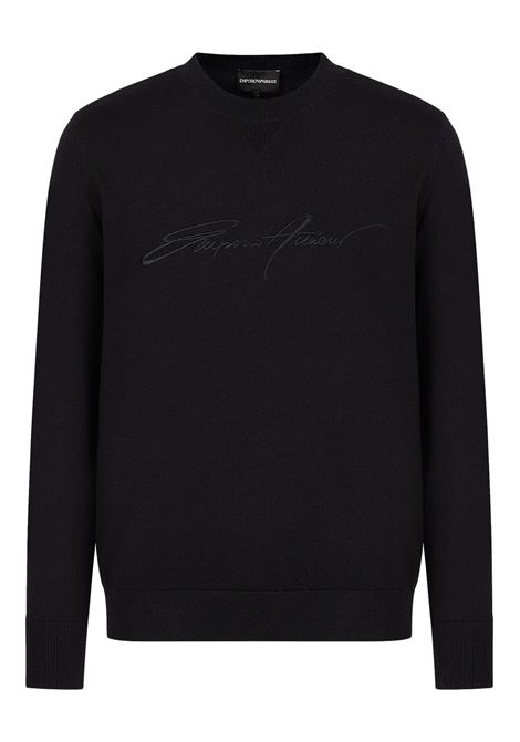 トップス EMPORIO ARMANI knit black made in Italy Emporio Armani Quarter-Zip Knit Sweater |Black| 6G1MZ5-1MYWZ 999